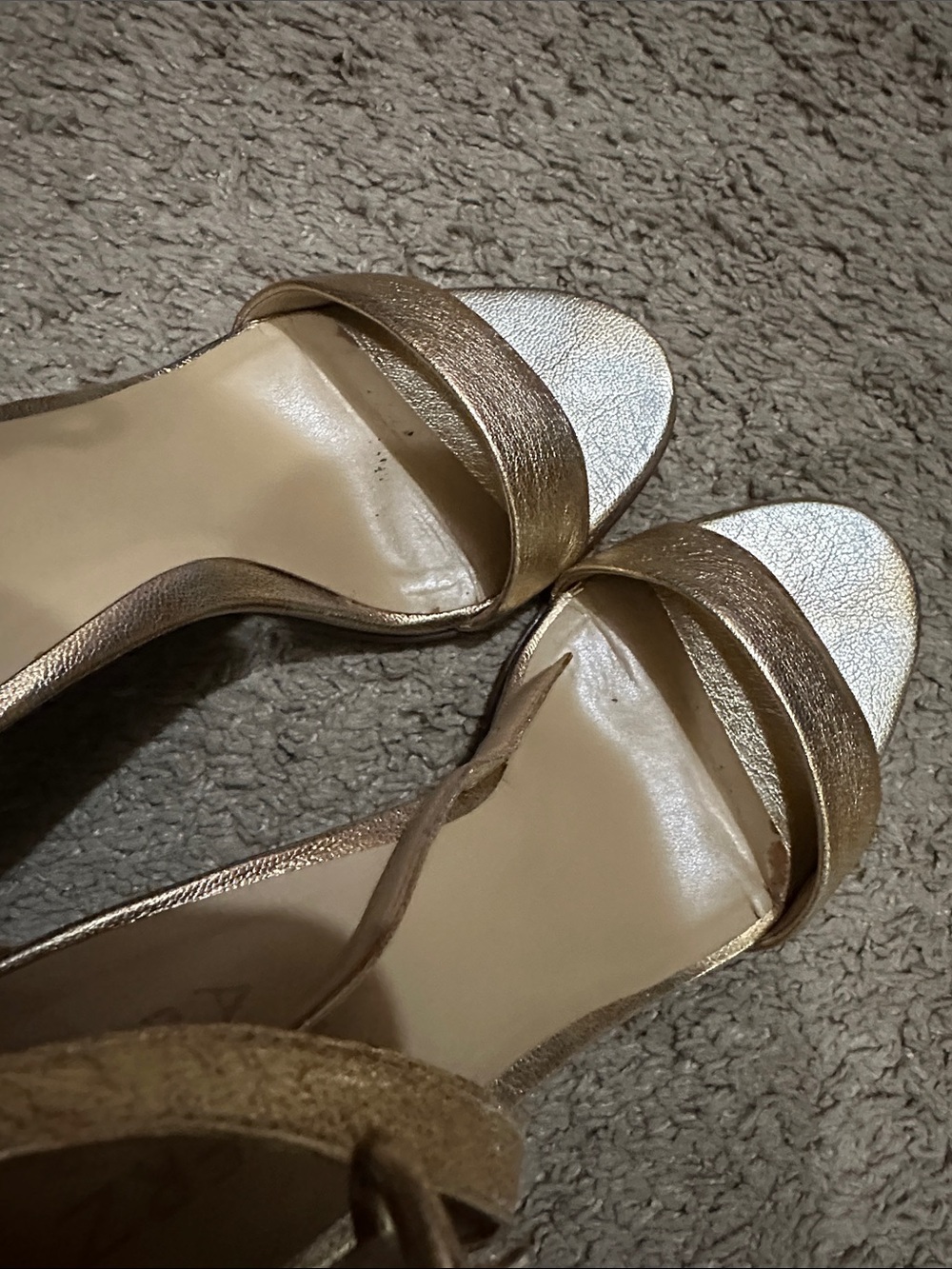 Naturalizer Gold Metallic Ankle Strap Heels - Picture 4 of 6